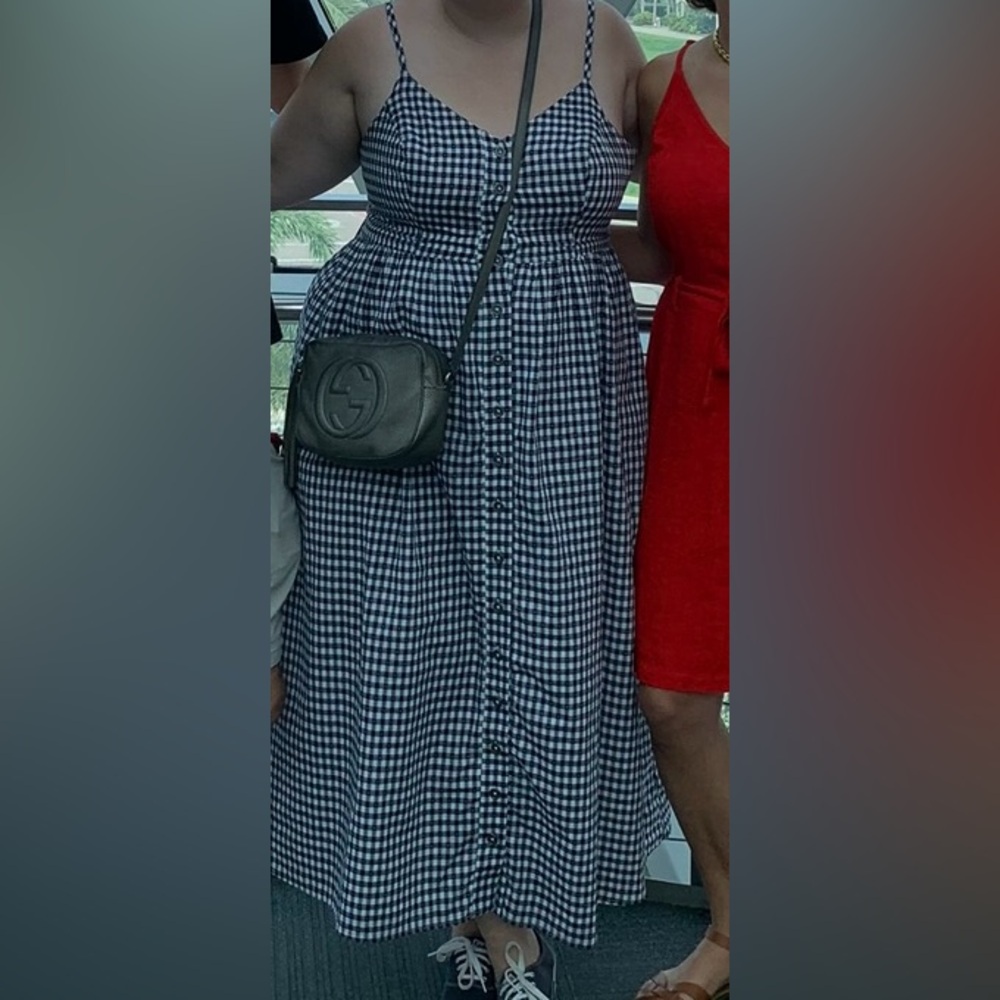 ModCloth Quite Clearly Charismatic Navy & White Gingham Midi Dress, 1X